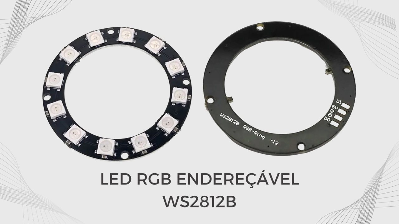 Módulo circular RGB endereçável WS2812B com doze LEDs